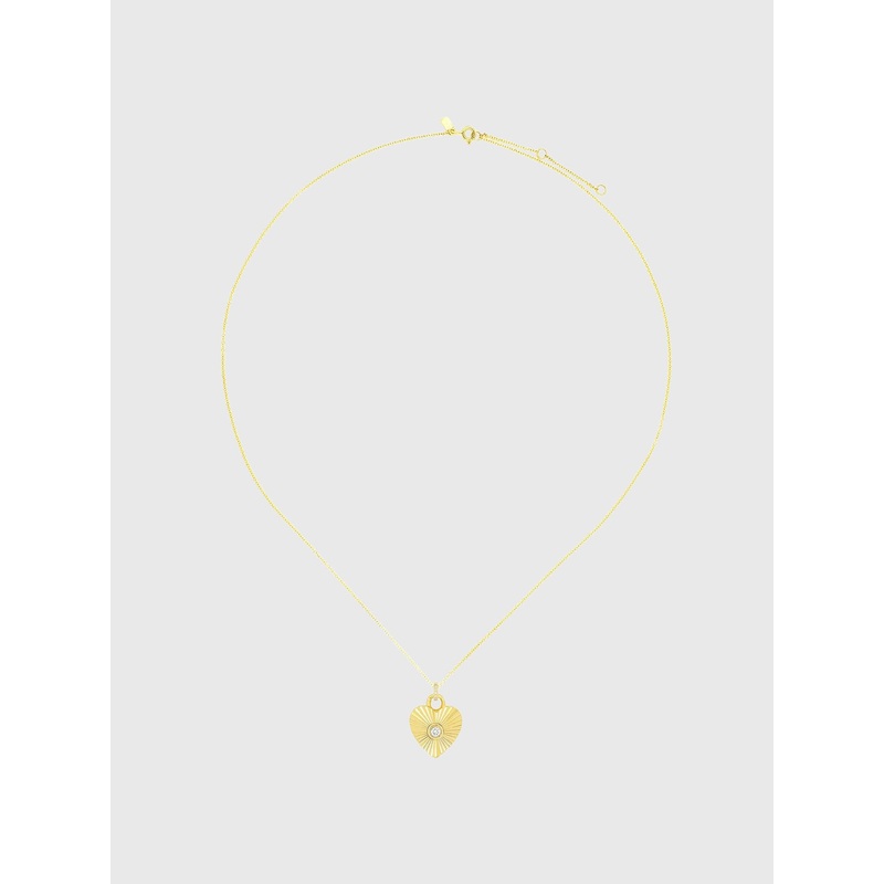 EF Collection Diamond Fluted Heart Necklace