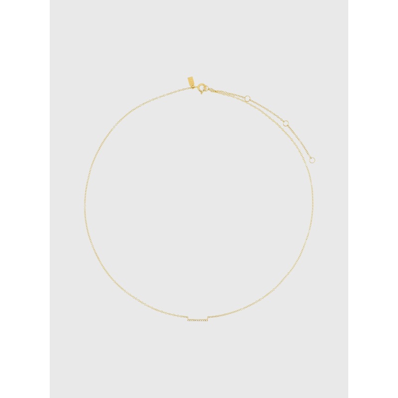 EF Collection Diamond Mini Bar Necklace