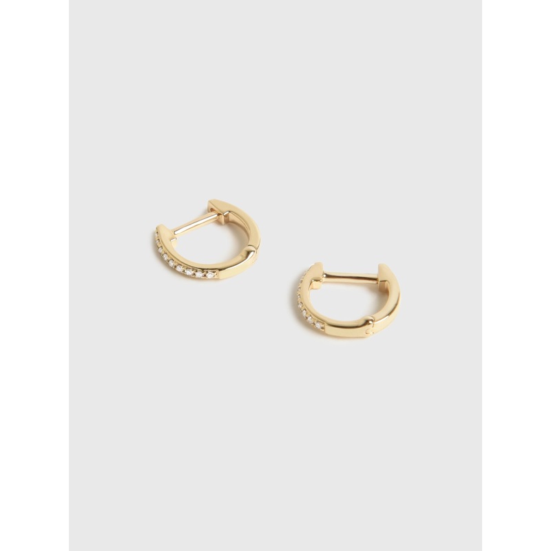 EF Collection Diamond Mini Huggie Earrings