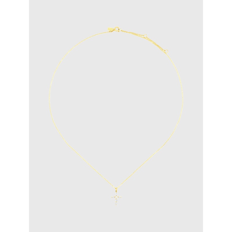 EF Collection Prong Set Diamond Cross Necklace