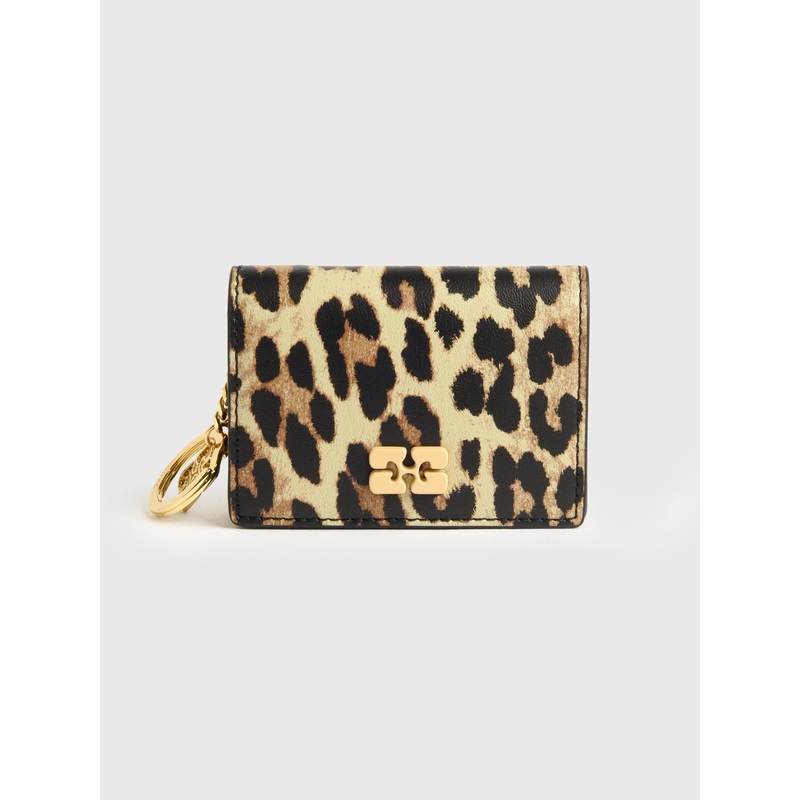 GANNI Bou Flap Card Holder|O/S|LEOPARD