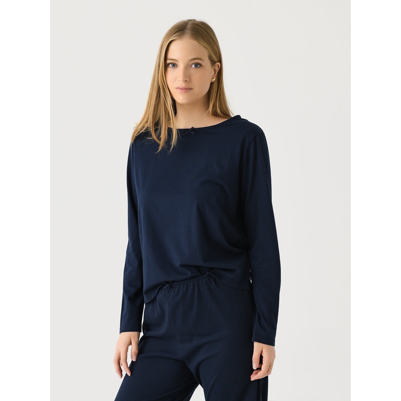 DONNI. Women’s The Jersey Bow Long Sleeve Tee