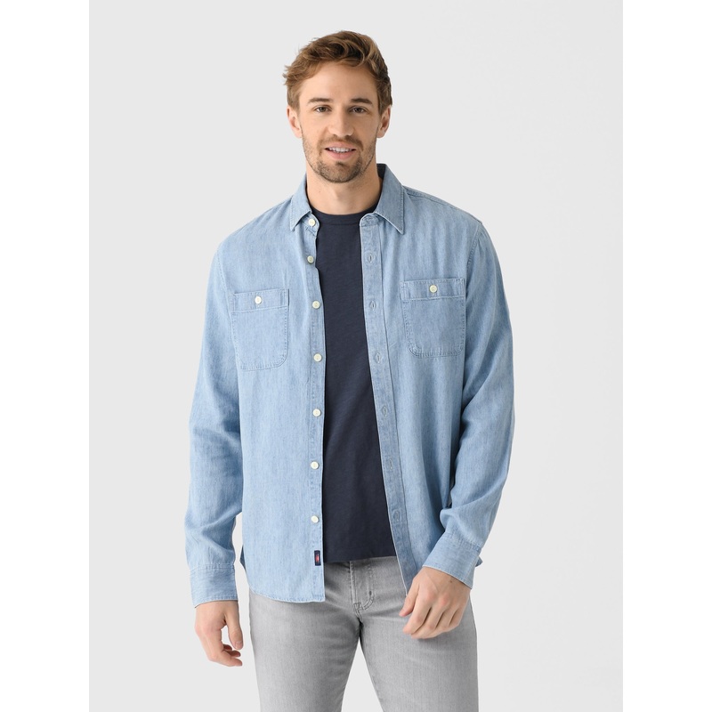 Faherty Brand Men’s Tried + True Chambray Workshirt