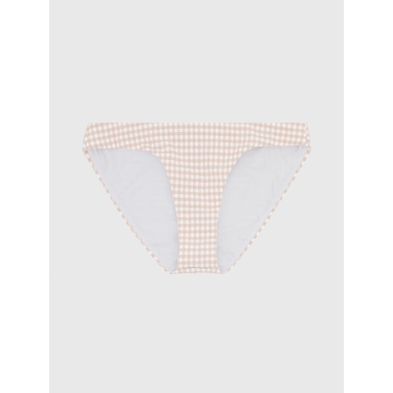 Minnow Women’s Brown Gingham Crinkle Low Waist Bikini Bottom