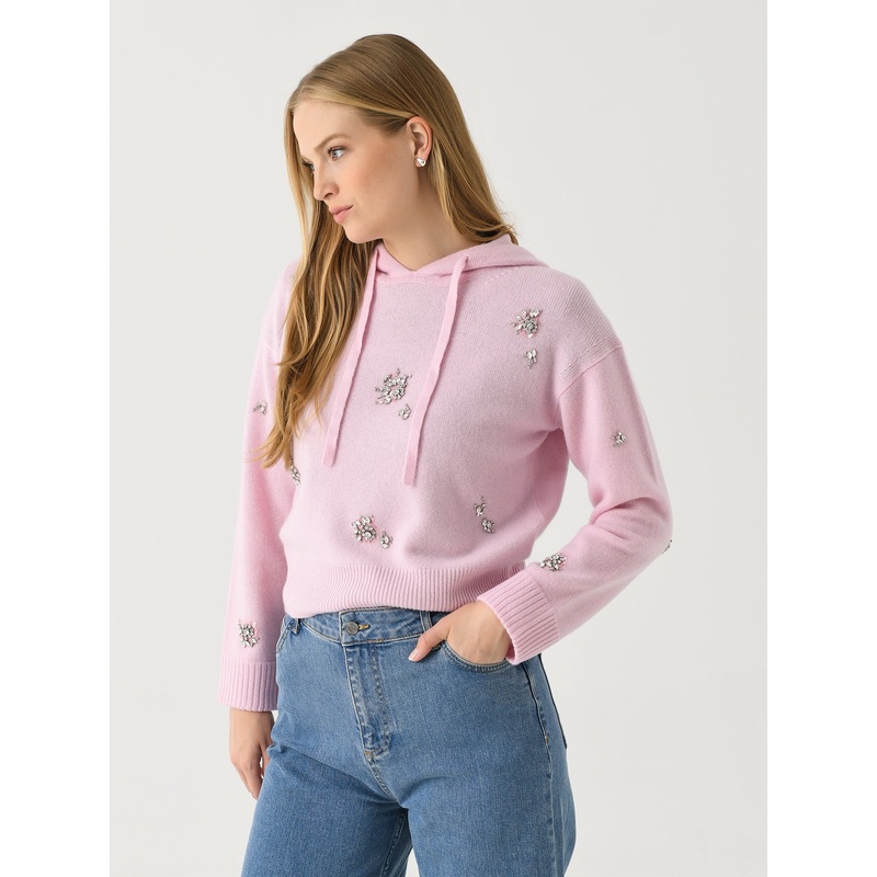 Simkhai Women’s Karmen Embellished Hooded Top