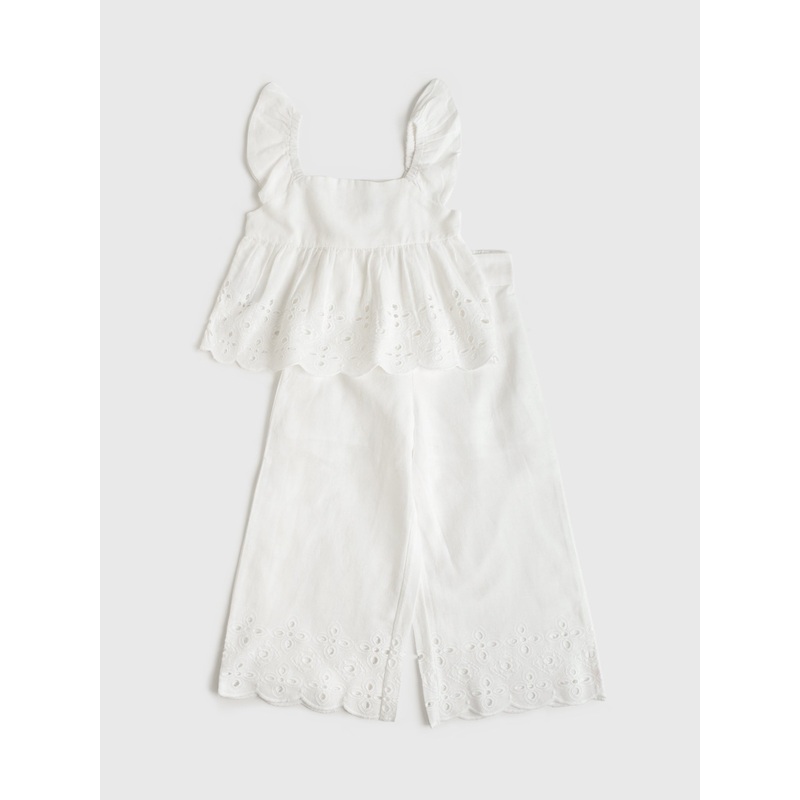 Mayoral Girls’ Pant Set|4|5|6|7|8|9|050 WHITE