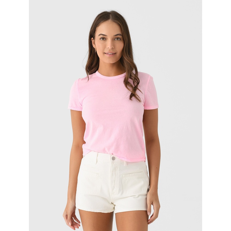 Asher Women’s Noe Baby Tee|XS|S|M|L|HEATHER ASH|NEON PINK|VINTAGE MUSHROOMS|WHITE
