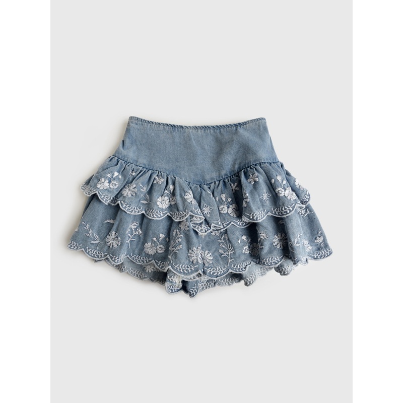 Hannah Banana Girls’ Scallop Edge Embroidered Skort