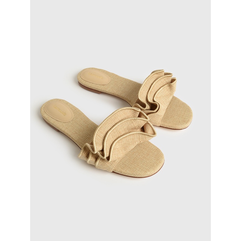 Larroude Women’s Ivy Ruffle Sandal