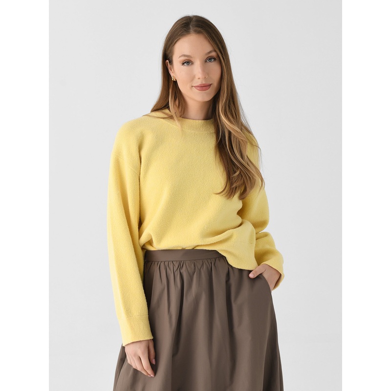 Vince Women’s Structured Cotton-Blend Boucl Sweater