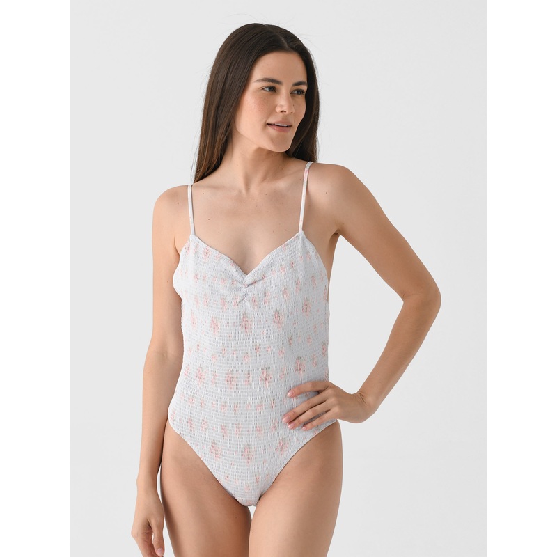 LoveShackFancy Women’s Korinth Floral Smocked One-Piece Swimsuit