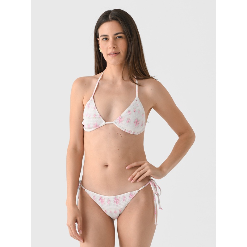 LoveShackFancy Women’s Saoirse Floral Smocked Triangle Bikini Set