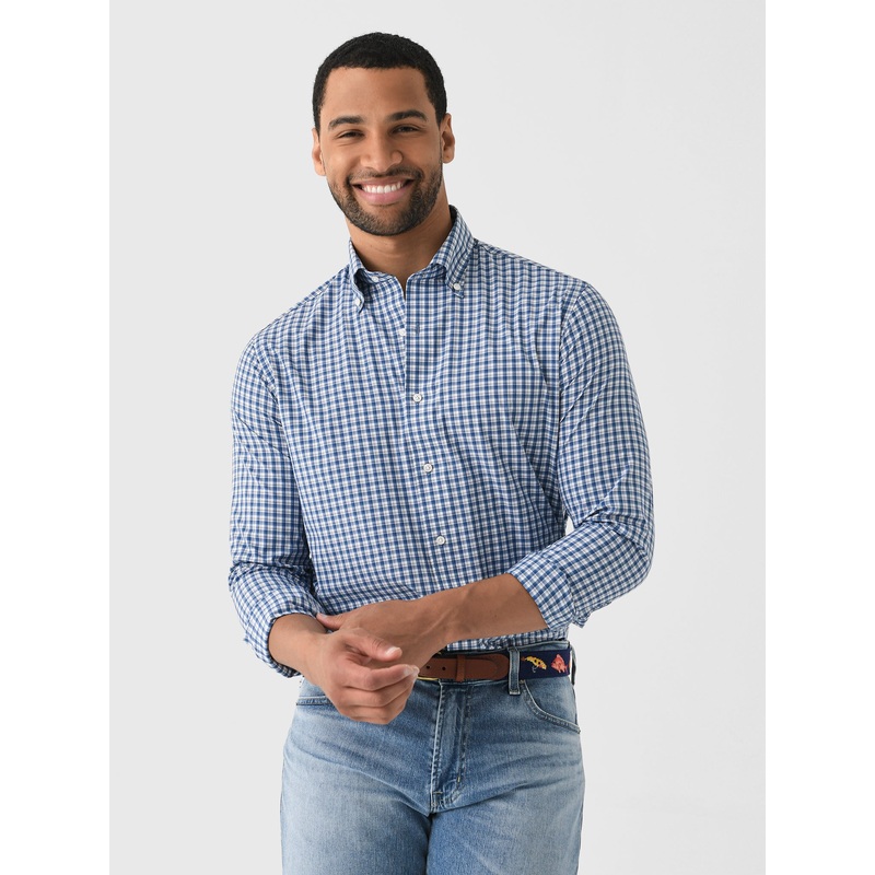 Peter Millar Crown Crafted Men’s Davis Performance Poplin Sport Shirt