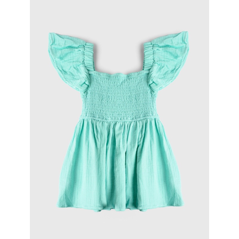 Shade Critters Girls’ Gauze Smocked Flutter Sleeve Dress