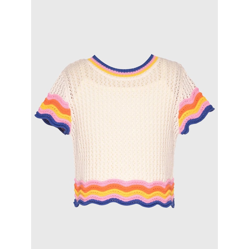 Hannah Banana Girls’ Scallop Hem Crochet Top
