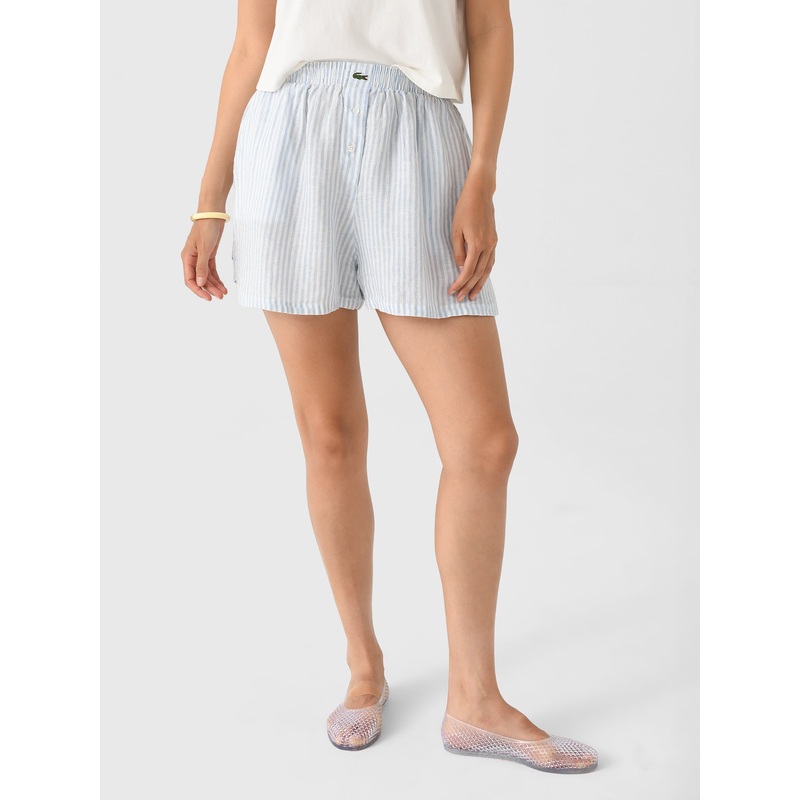 Lacoste Women’s Relaxed Fit Striped Linen Short