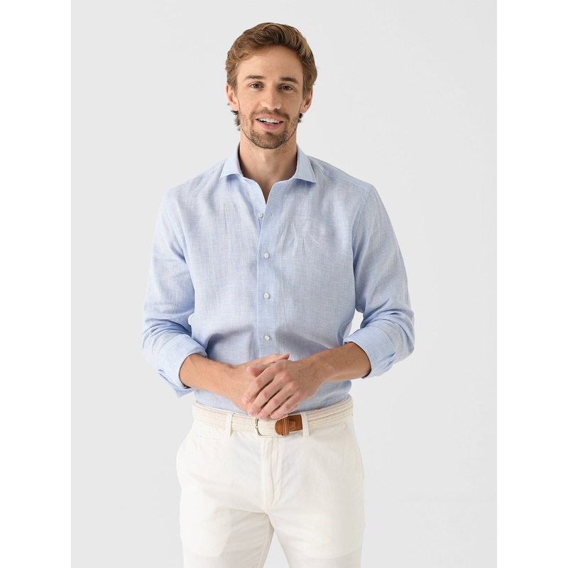 Peter Millar Crown Crafted Men’s Astino Lino Check Sport Shirt