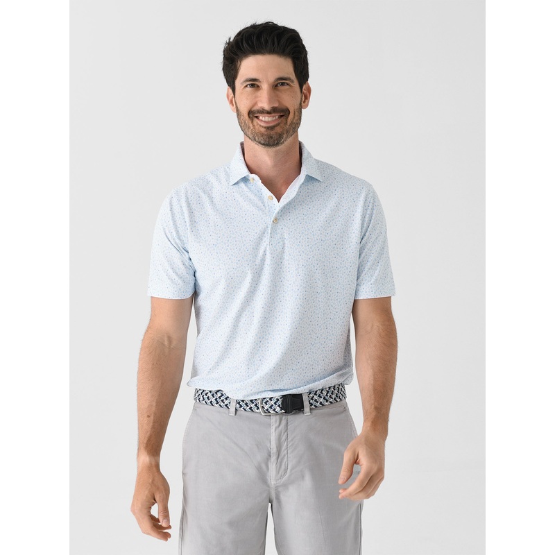 Peter Millar Crown Sport Men’s Whiskey Performance Mesh Polo