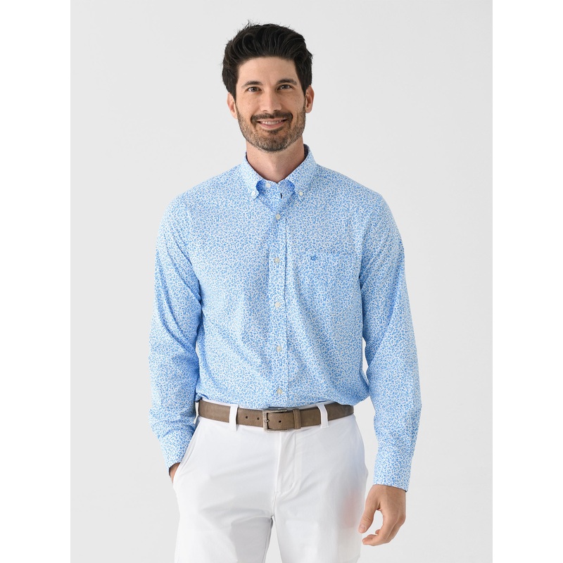 Southern Tide Men’s Intercoastal Flower Frenzy Long Sleeve Sport Shirt