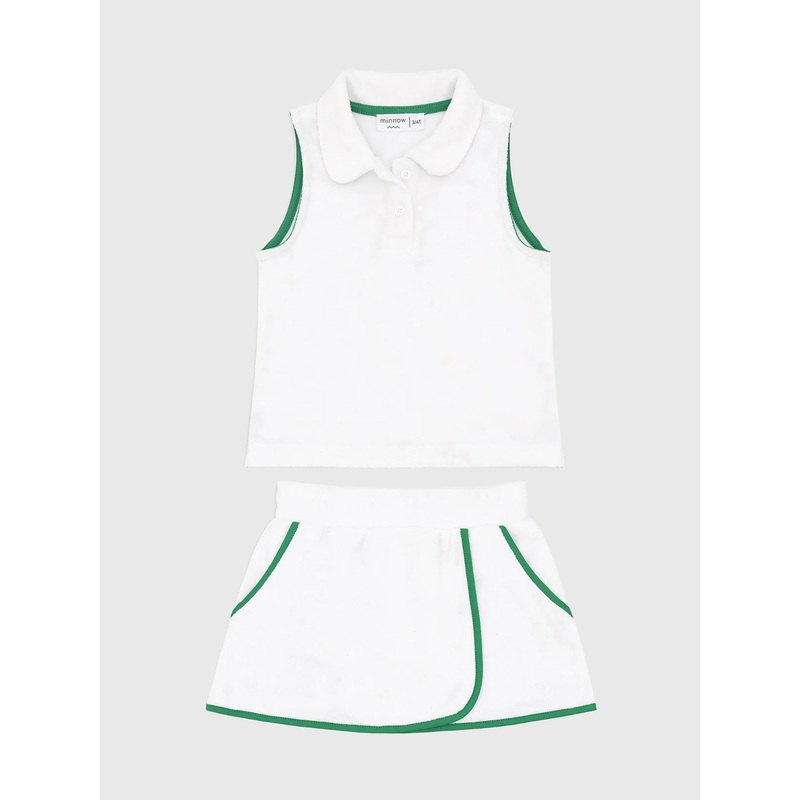 Minnow Girls’ French Terry Tennis Tank Top + Skort Set