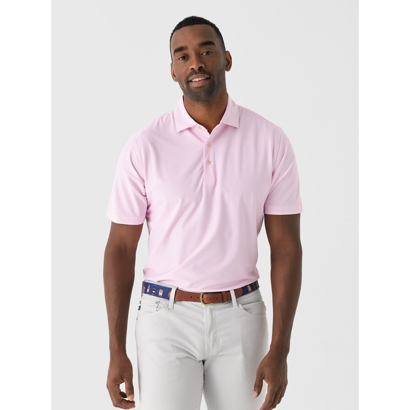 Peter Millar Crown Sport Men’s Costa Geo Performance Mesh Polo