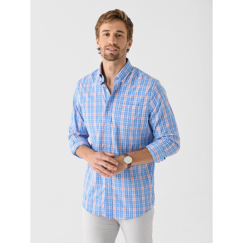 Southern Tide Men’s Beckenham Plaid Intercoastal Long Sleeve Sport Shirt