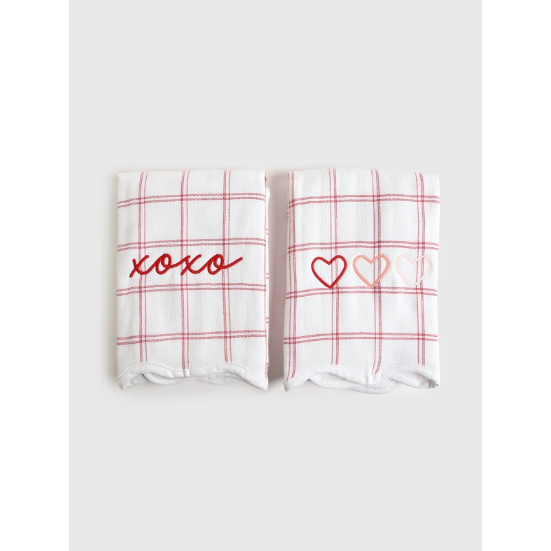 Weezie Kitchen Towels|O/S|FRENCH BLUE WINDOWPANE|GREEN STRIPE/EASTER EGGS|GREEN STRIPE/GREEN STRIPE|HEARTS AND HUGS