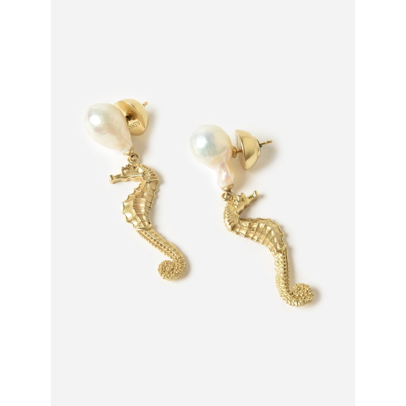 Alemais Curio Seahorse Pearl Earrings