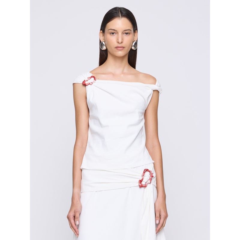 Anna Quan Women’s Minkey Top|US6/AU10|US8/AU12|IVORY LINEN