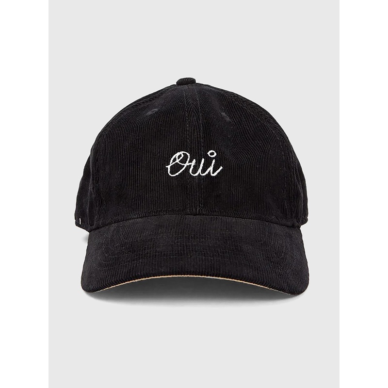 Clare V. Women’s Baseball Hat|O/S|BLACK CORDUROY W CREAM