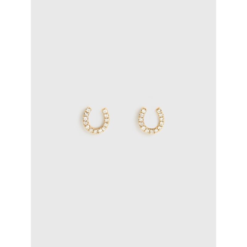 Francie B. Horseshoe Stud Earrings