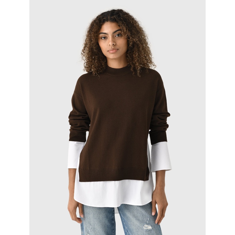 Simon Miller Women’s Pip Poplin Combo Sweater