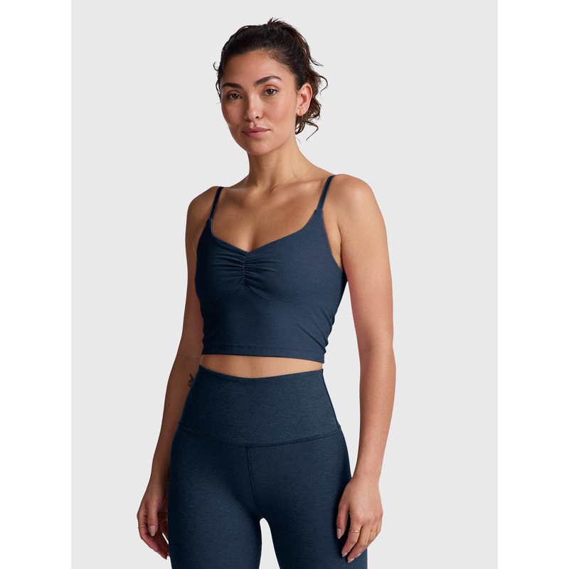 Beyond Yoga Women’s Spacedye Raise The Barre Shirred Cropped Tank