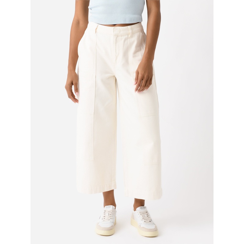 Vince Women’s Cotton Mid-Rise Utility Wide Crop Pant