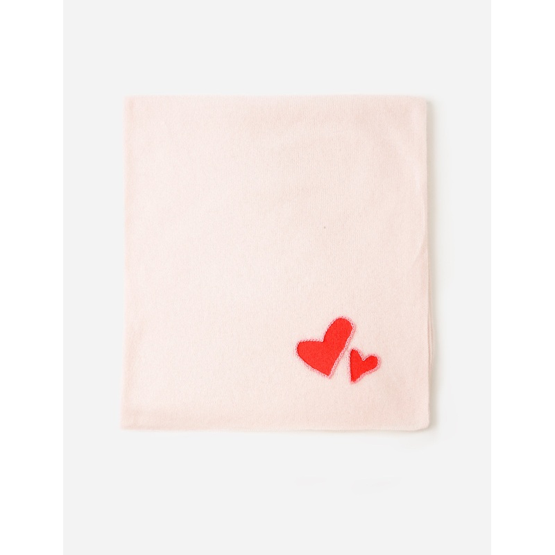 White + Warren Cashmere Embroidered Heart Travel Wrap