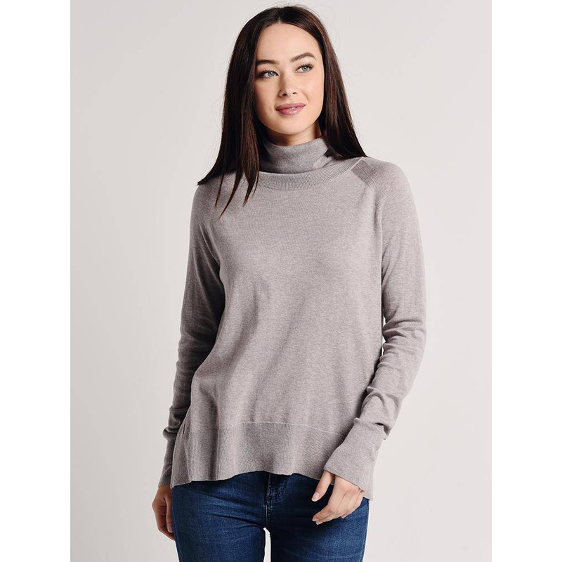 White+Warren Raglan Standneck Sweater