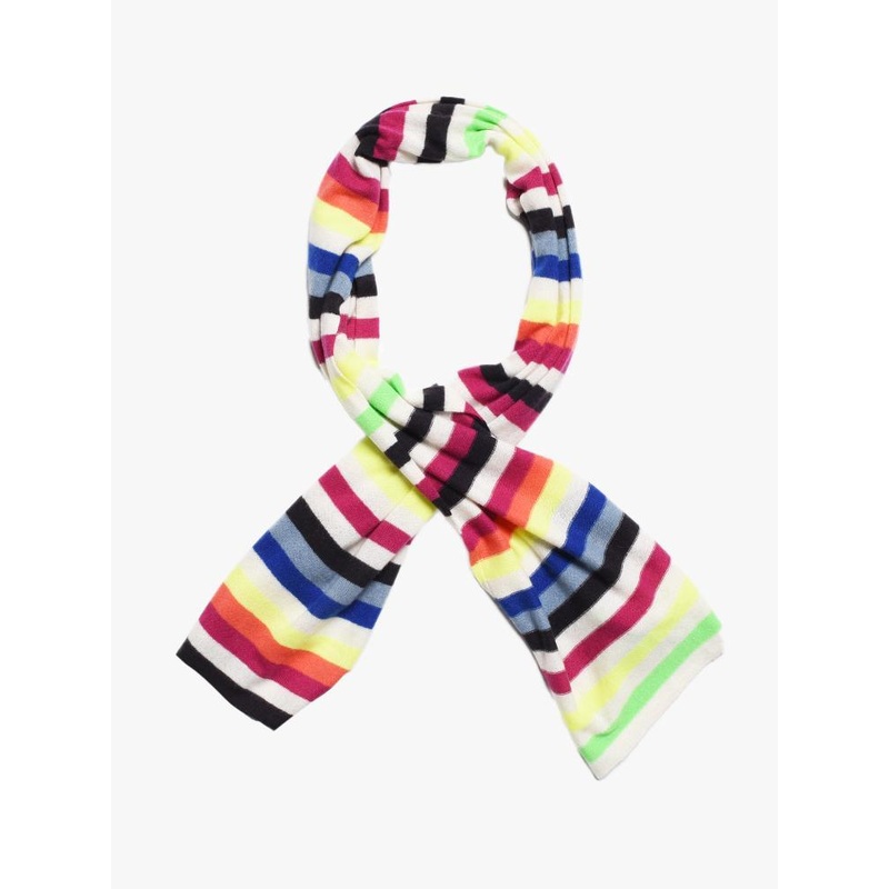 White + Warren Striped Scarf|O/S|NEON COMBO