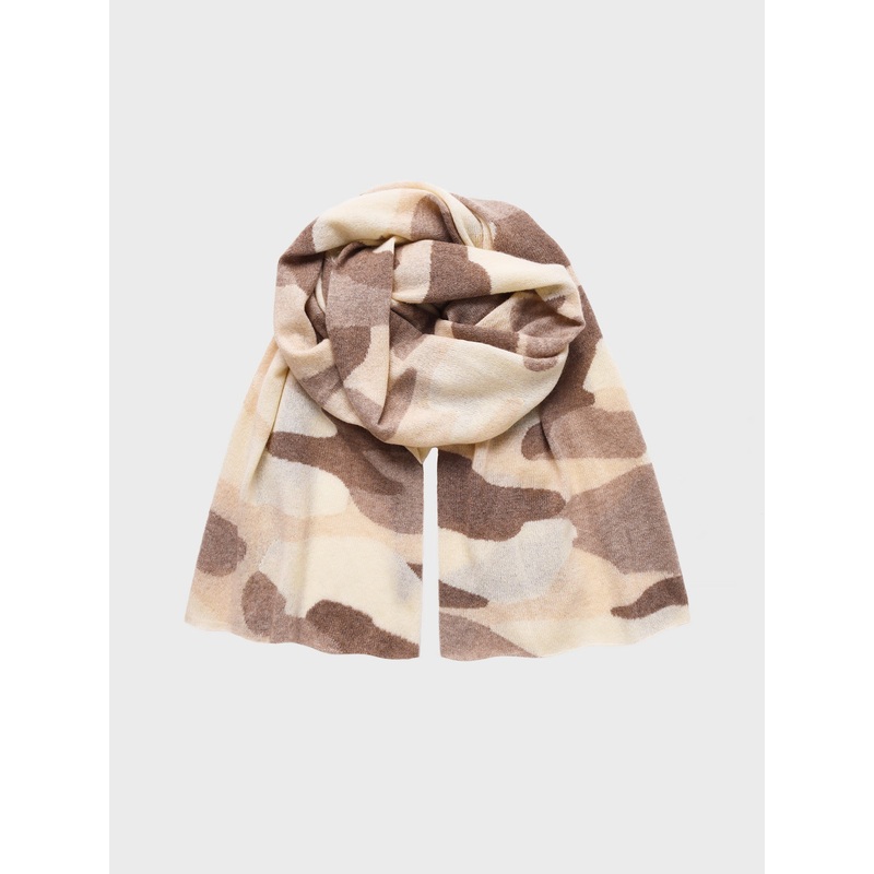 White + Warren Women’s Cashmere Camo Intarsia Mini Travel Wrap