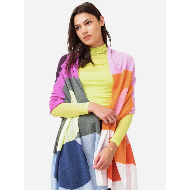 White + Warren Women’s Cashmere Colorblock Heart Scarf