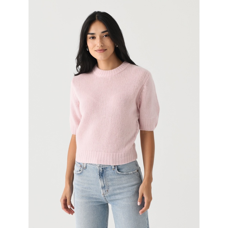 White + Warren Women’s Cashmere Puff Sleeve Crewneck