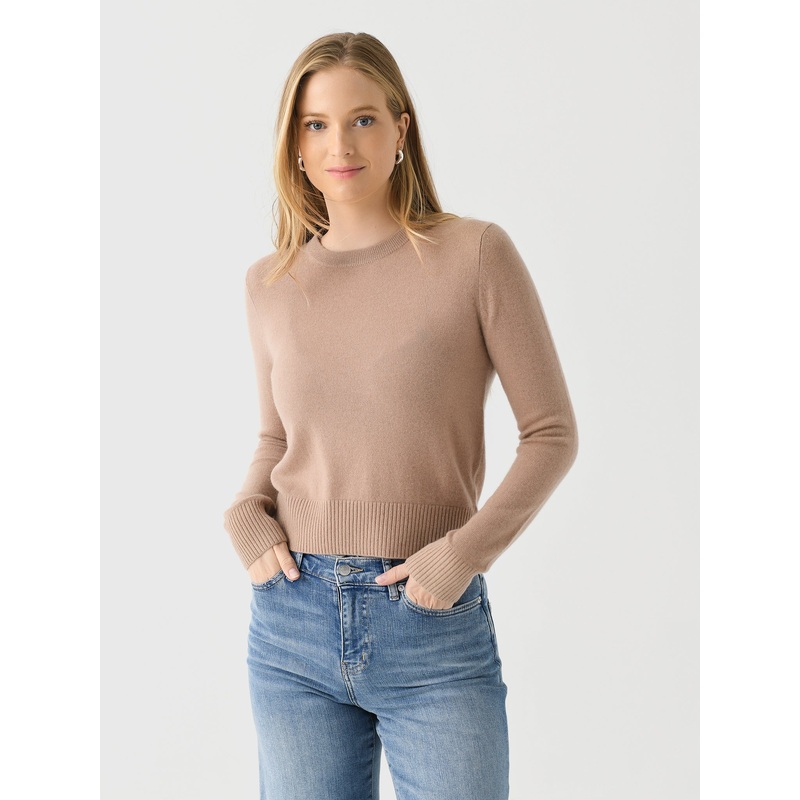 White + Warren Women’s Cashmere Shrunken Crewneck