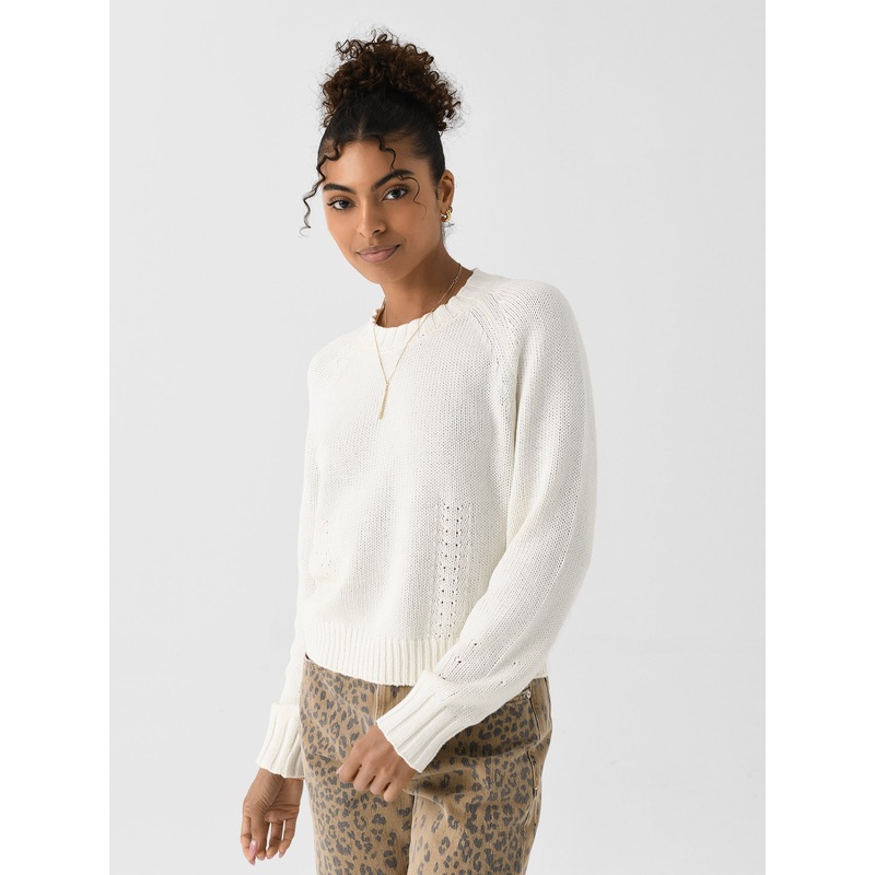 White + Warren Women’s Cotton Blend Beachy Crewneck