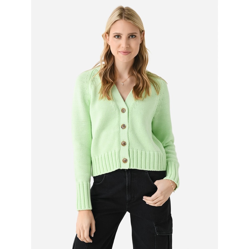 White + Warren Women’s Cotton Rope Button Cardigan