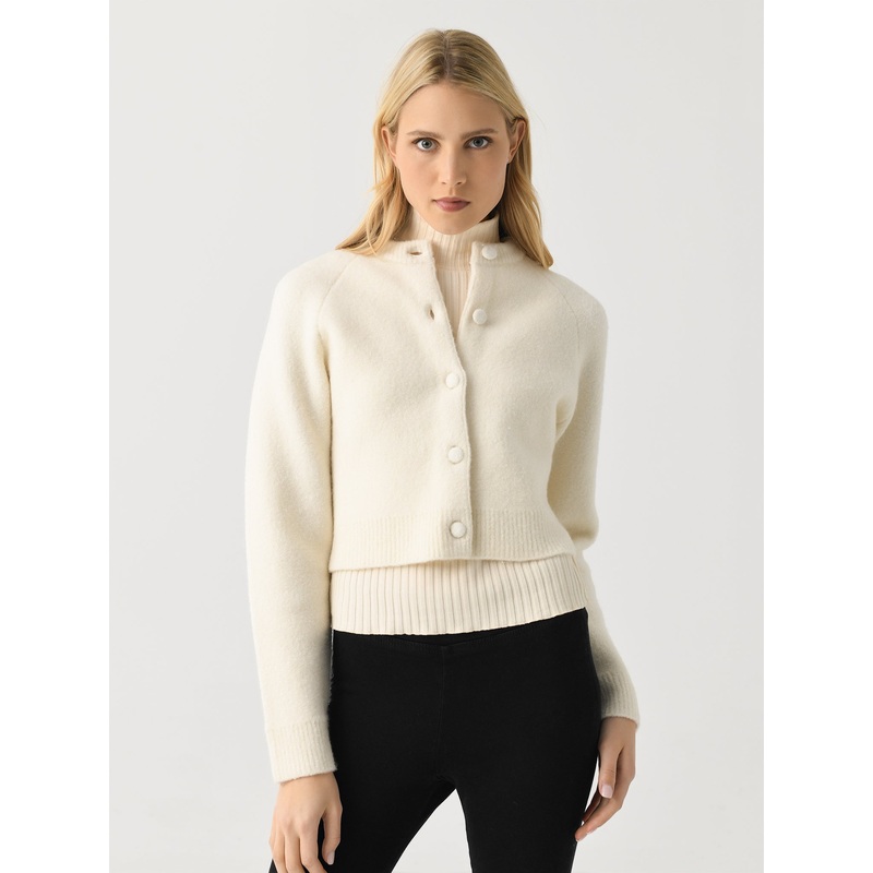 White + Warren Women’s Merino Cashmere Boucl Jacket