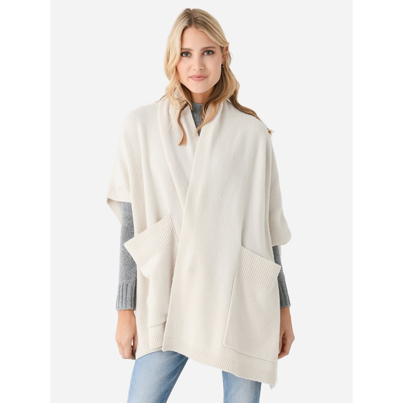 White + Warren Women’s Merino Cashmere Open Poncho