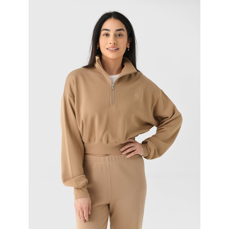 Eterne Women’s Cropped Half-Zip Sweatshirt