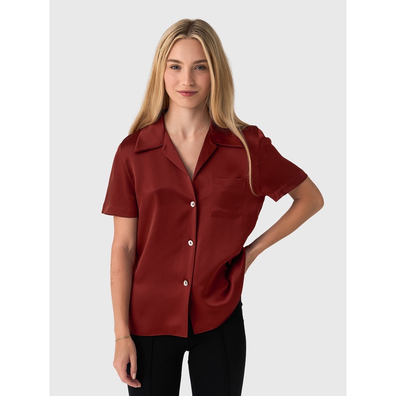 Vince Women’s Short-Sleeve Button-Front Blouse