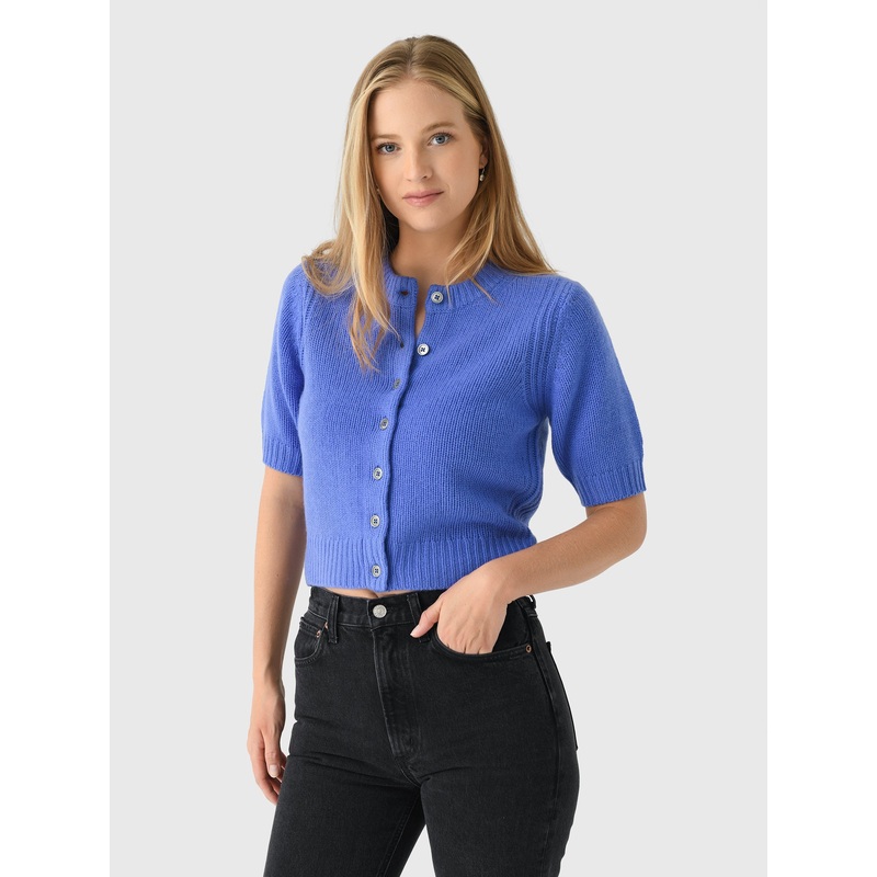 White + Warren Women’s Cashmere Short Sleeve Cardigan