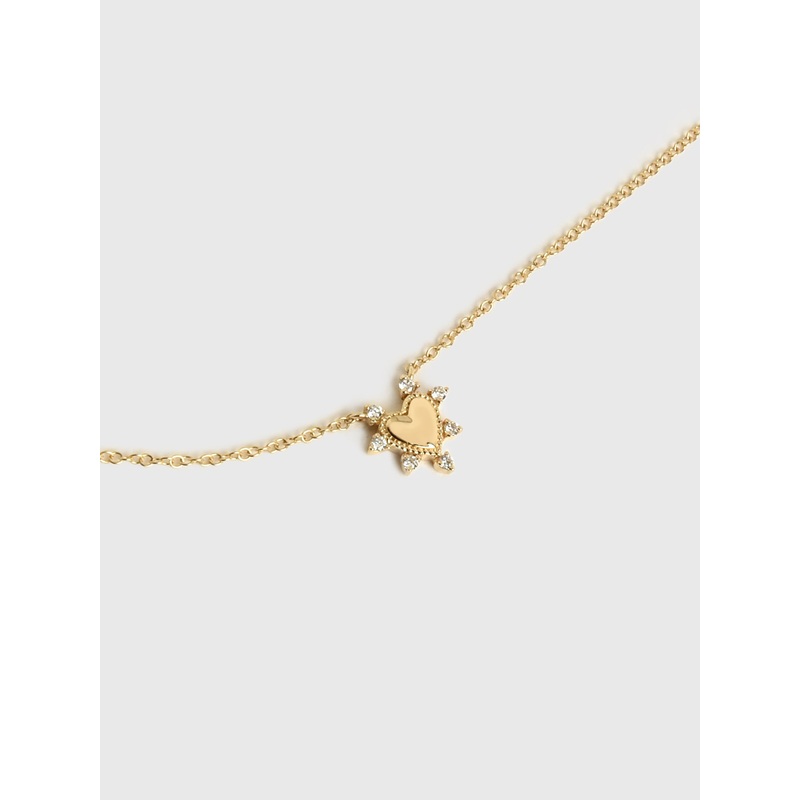 S. Bell Mini Diamond Studded Heart Necklace