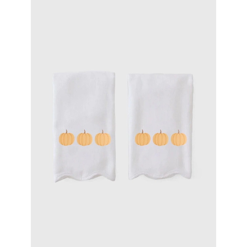 Weezie Pumpkin Bath Towels|O/S|WHITE/ORANGE